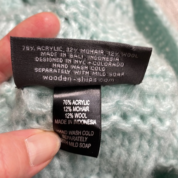 Light Turquoise Knit Infinity Scarf - Wooden Ships - Picture 2 of 2